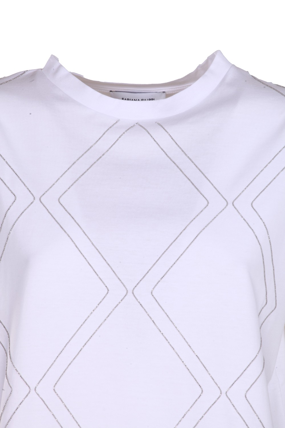 shop FABIANA FILIPPI Saldi T-shirt: Fabiana Filippi T-shirt con ricamo geometrico, in monile.
Collo rotondo.
Vestibilità regolare.
Maniche corte.
Composizione:  100% cotone.
Fabbricato in Italia.. JED222W130-H026 21 number 7829815